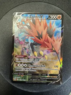 Pokemon Card Galarian Zapdos V TG19/TG30 Ultra Rare Astral Radiance Near Mint - Image 1