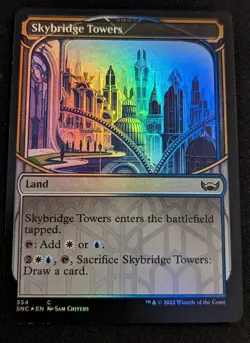 MTG - Skybridge Towers SHOWCASE FOIL - Streets of New Capenna - Pack Fresh!! - Image 1