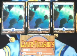Island MTG Zendikar Full-Art Common Land Original Zenikar Slightly Played x3 Zi2 - Image 2