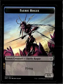 MTG Rat 6/11 Faerie Rogue 3/11 Token Commander: Zendikar Rising Lot 5 LP - Image 2