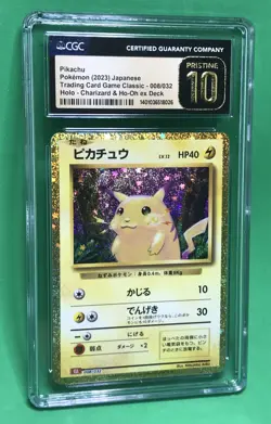 CGC Pristine 10 Pikachu 008/032 Japanese Classic Collection Holo Pokemon TCG - Image 1