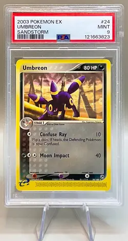Pokemon Umbreon #24/100 Non-Holo Rare - 2003 EX Sandstorm - PSA 9 (MINT)! - Image 1