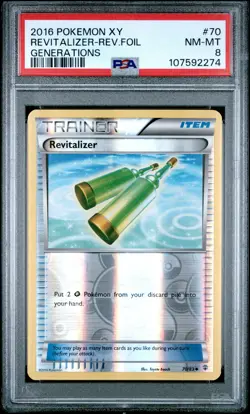 2016 POKEMON XY GENERATIONS #70 REVITALIZER-REVERSE FOIL PSA 8 - Image 1