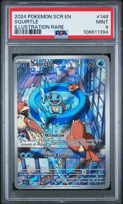 2024 POKEMON SCR EN-STELLAR CROWN ILLUSTRATION RARE #148 SQUIRTLE PSA 9 - Image 1