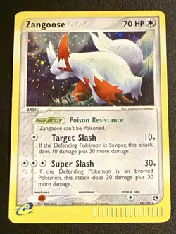 Zangoose 14/100 Holo Pokemon EX Sandstorm Holo Vintage TCG - LP 2003 E-reader - Image 1