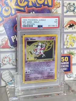 Mr. Mime 6/64 - 1999 First 1st Edition PSA 7 Holo Rare Jungle Vintage Pokemon - Image 1