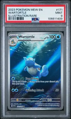 2023 POKEMON MEW EN-151 ILLUSTRATION RARE #171 WARTORTLE PSA 9 - Image 1