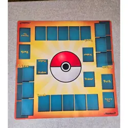 PokeMats 24" Pokemon TCG CCG Playmat 2 Players Board Game Mat Pokeball Non-Slip - Image 1