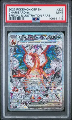 2023 POKEMON OBF EN-OBSIDIAN FLAMES SPECIAL ILLUSTRATION RARE CHARIZARD EX PSA 9 - Image 1
