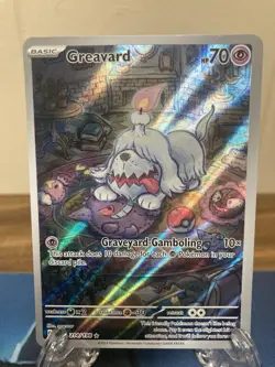 Pokemon TCG Scarlet & Violet Base Set Holo Illustration Rare Greavard 214/198 - Image 1
