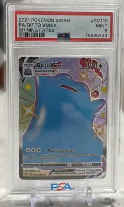 2021 Pokemon Shining Fates #SV119 Ditto Vmax Full art PSA 9 Mint - Image 1