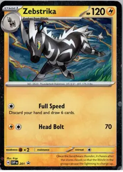 Zebstrika - (Cosmos Holo) - Holo Rare - SV: Scarlet & Violet Promo Cards - 201 - - Image 1