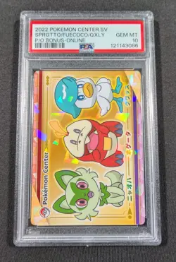 Pokemon Center Scarlet Violet Online Pre-Order Bonus Holo Card PSA 10 GEM MINT - Image 1