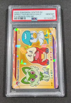 Pokemon Center Scarlet Violet Online Pre-Order Bonus Holo Card PSA 10 GEM MINT - Image 1