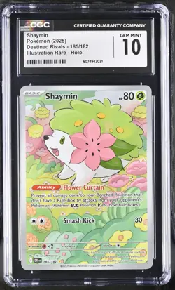 (PSA) CGC 10 Shaymin Destined Rivals Illustration Rare Pokemon Card 185 Gem Mint - Image 1