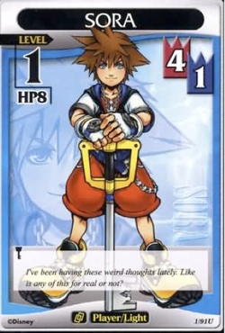 KINGDOM HEARTS TCG Base Set 1/91U SORA Level 1 NM Disney Trading Card Game ccg - Image 1