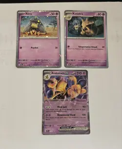 Abra & Kadabra & Alakazam EX Evolutions Cosmos HOLO 3 Card Set Pokemon 151 MINT - Image 1
