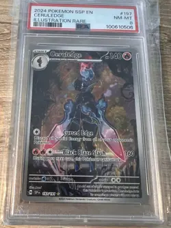 2024 Pokemon SSP EN Ceruledge Illustration Rare Card PSA 8 Surging Sparks - Image 1