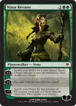 MTG Nissa Revane, Zendikar, Heavily Played, English - Image 1