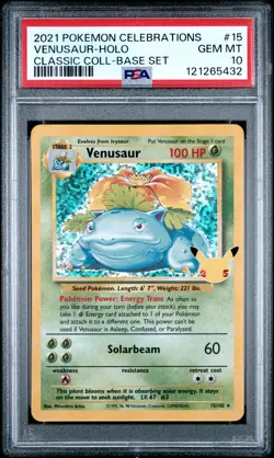 2021 POKEMON CELEBRATIONS CLASSIC COLLECTION #15 VENUSAUR-HOLO PSA 10 - Image 1