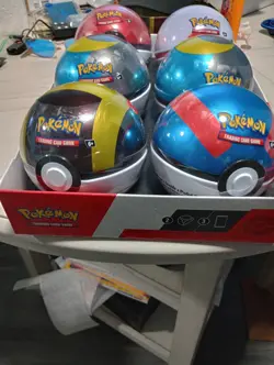 Lot Of 6 Pokemon TCG Pokeball Tins All Sealed Mixed Lot With Display Box - Image 2