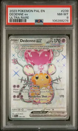 2023 POKEMON PAL EN-PALDEA EVOLVED ULTRA RARE #239 DEDENNE EX PSA 8 - Image 1
