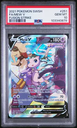 2021 POKEMON SWORD & SHIELD FUSION STRIKE #251 FULL ART/MEW V PSA 10 - Image 1