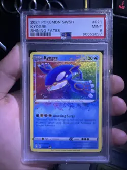 2021 Pokemon SWSH Kyogre Amazing Rare HOLO Shining Fates #021 PSA 9 MINT - Image 1