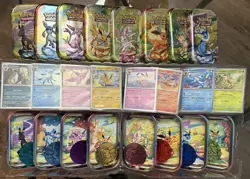 Costco Pokemon 8 Pack Tin Prismatic Evolutions + Cosmo Promos Only. NO PACKS!! - Image 2