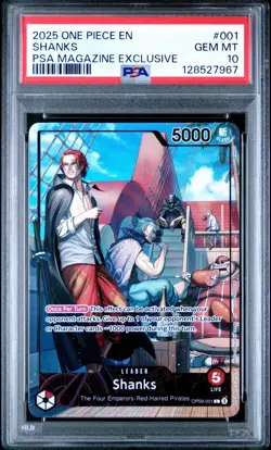 One Piece Shanks Leader Promo Card PSA Magazine Exclusive, OP09-001 PSA 10 - Image 1