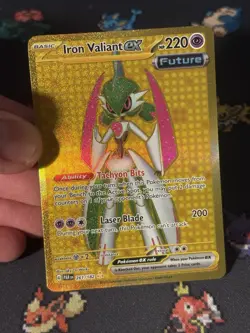 Pokemon Cards Iron Valiant ex 261/182 Gold Secret Rare Paradox Rift - (NM) - Image 2