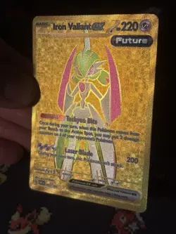 Pokemon Cards Iron Valiant ex 261/182 Gold Secret Rare Paradox Rift - (NM) - Image 3