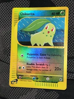 Chikorita 099/165 Expedition Base Set Reverse Holo Pokemon Card WOTC Era ! - Image 1