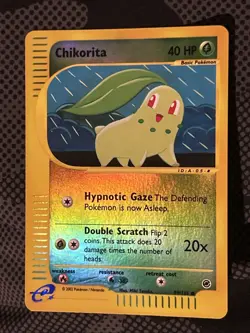 Chikorita 099/165 Expedition Base Set Reverse Holo Pokemon Card WOTC Era ! - Image 2
