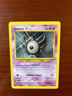 Pokemon TCG Neo Destiny Unown W Rare 29/105 Non Holo Vintage Collection Card - Image 2