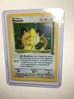 MEOWTH - #10 Black Star Promo - Holo SWIRL ERROR - Pokemon Card - NM - Image 1