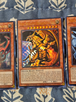Egyptian God Cards Slifer + The Winged Dragon of Ra + Obelisk LDK2 Yugioh - Image 3