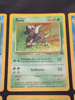 Vintage Holo Rare Pokemon TCG WOTC 1999 Base Set, Fossil, Jungle, Scyther Pinsir - Image 3