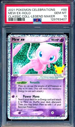 Mew EX 2021 Pokemon Celebrations #88 Classic Collection Legend Maker Holo PSA 10 - Image 1