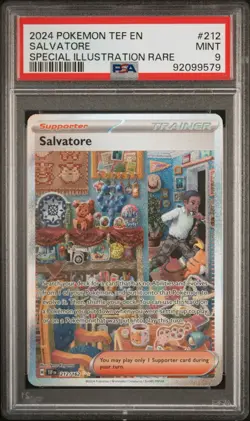 2024 POKEMON TEMPORAL FORCES SALVATORE SPECIAL ILLUSTRATION RARE PSA 9 - Image 1
