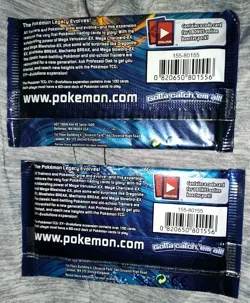 TWO!! 2016 Pokemon TCG XY Evolutions Booster Packs Charizard/Blastoise Pack Art. - Image 2