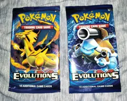 TWO!! 2016 Pokemon TCG XY Evolutions Booster Packs Charizard/Blastoise Pack Art. - Image 4