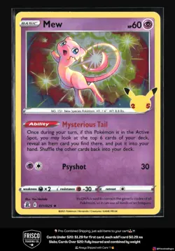 Mew 011/025 Pokemon TCG Celebrations Rare Holo NM - Image 1