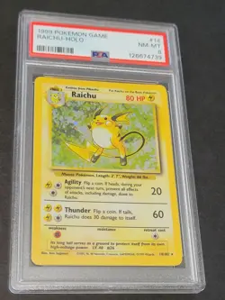 1999 Pokemon Game #14 Raichu-Holo Base Set PSA 8 NM-MT - Image 3