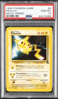 1999 POKEMON GAME MOVIE MOVIE PROMO #4 PIKACHU PSA 10 - Image 1