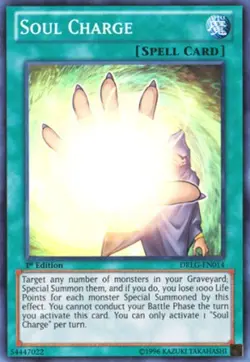 Yugioh! LP Soul Charge - DRLG-EN014 - Super Rare - 1st Edition Lightly Played, E - Image 1