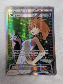 Pokemon XY Breakthrough Brigette TCG Card 161/162 Full Art Holo English Edition - Image 3