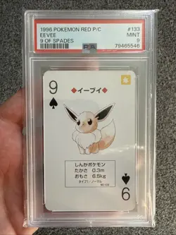 1996 Eevee Pokemon Red Playing Card 9 Of Spades Mint PSA 9 Pokemon TCG - Image 1