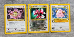 WOTC Pokemon Card Black Star Promo Lot Scizor Meowth Psyduck Mew Cleffa - Image 3
