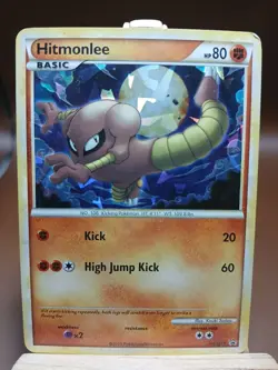 HP Hitmonlee HGSS25 Black Star Promo Cracked Ice Holo Pokemon Card - Image 1